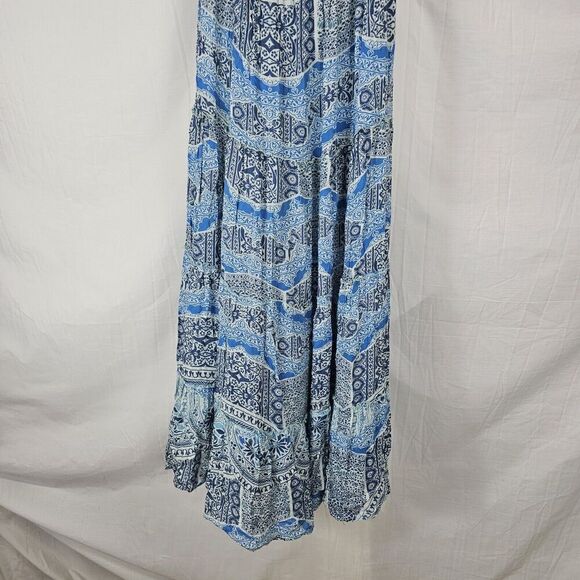 Free People Easy Come Easy Go Maxi Dress Size  XS Blue  Tiered Smocked - Picture 3 of 8